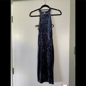 Navy Blue Velvet Evening midi dress from Mahina - NWOT - Small